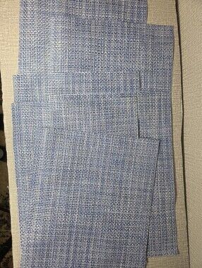 Chilewich Set of 6 Basketweave Placemats Blue White  18" x 13"  $120